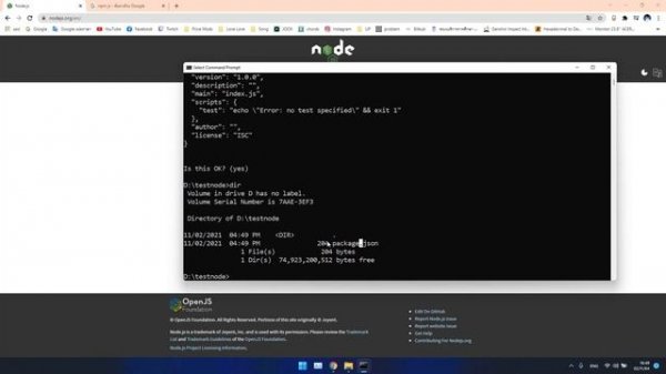 1 Install node js npm init and npm for window 10