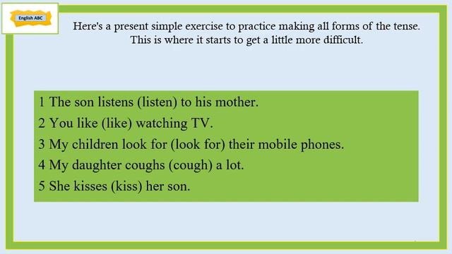The present Simple exercises - English ABC смотреть онлайн