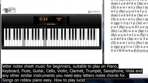 How to play piano on roblox easy roblox theme song easy piano letter notes sheet music f
