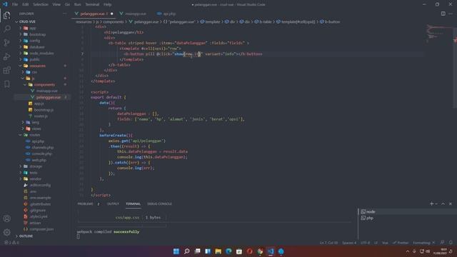 Tutorial Laravel + Vue,js + BootstrapVue SPA (Sinngle Page Application ) View , Delete Data смотреть онлайн