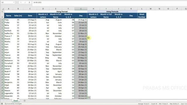 Excel Format vs. Formula | Get Name of Month from Date in Tamil | Prabas MS Office смотреть онлайн