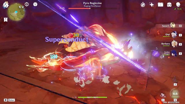 [BOSS FIGHT] Pyro Regisvine (using Sayu, Qiqi, Barbara, and Raiden) - Genshin Impact смотреть онлайн