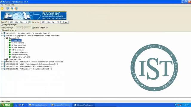 Advanced Port Scanner смотреть онлайн