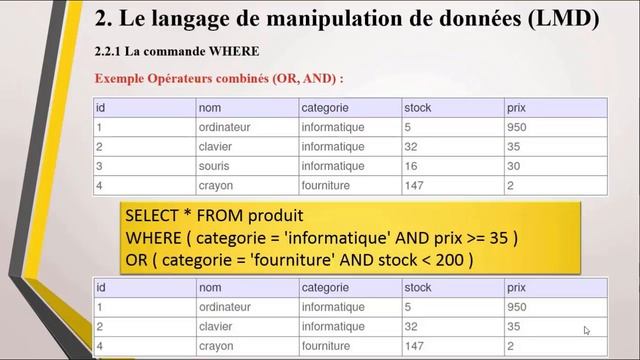 Le langage SQL : Langage de manipulation de données LMD (1/3) смотреть онлайн