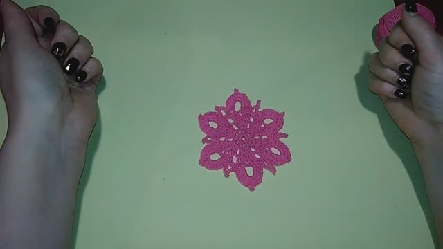 МК Ажурный цветок крючком. Схема узора. смотреть онлайн