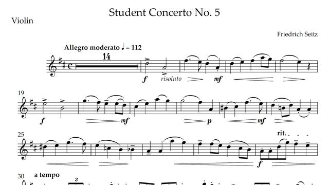 Seitz - Concerto No. 5 - Violin Play-Along смотреть онлайн