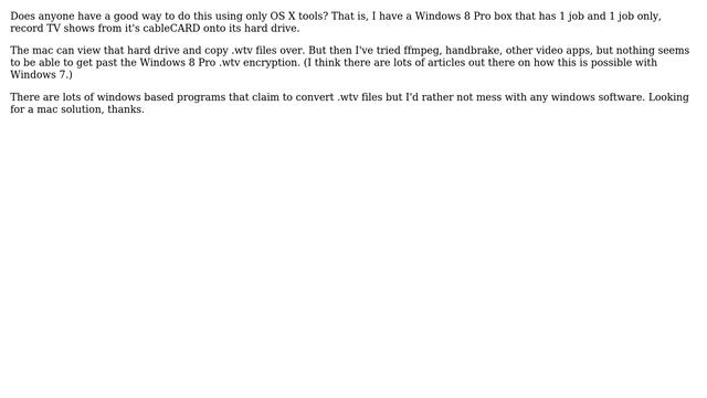 Transferring .wtv files from Windows 8 Pro Media Center to OS X смотреть онлайн