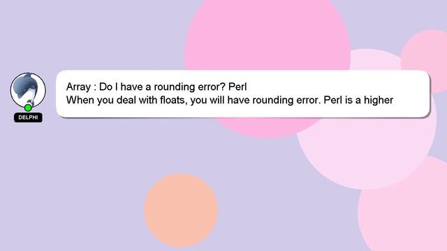 Array : Do I have a rounding error? Perl смотреть онлайн
