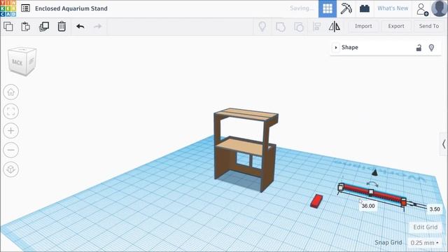 Aquarium stand with hood concept using TInkerCAD смотреть онлайн