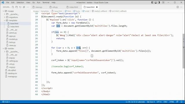 Python Django Upload Multiple Files using jQuery AJAX смотреть онлайн