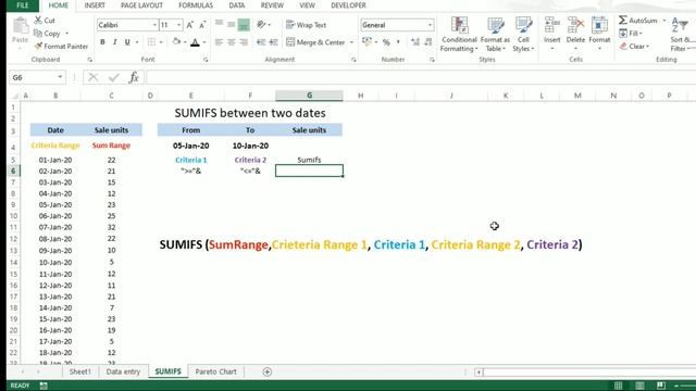 SUMIFS between two dates | SUMIFS | Formula | Function | Syntax | Condition | Date Range | Excel смотреть онлайн