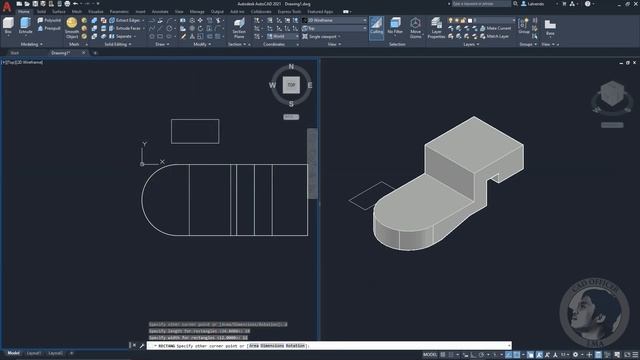Autocad 3d Exercise 1 for beginners / tutorials /basic modelling смотреть онлайн
