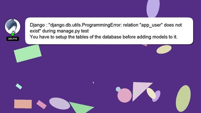 Django : "django.db.utils.ProgrammingError: relation "app_user" does not exist" during manage.py te смотреть онлайн