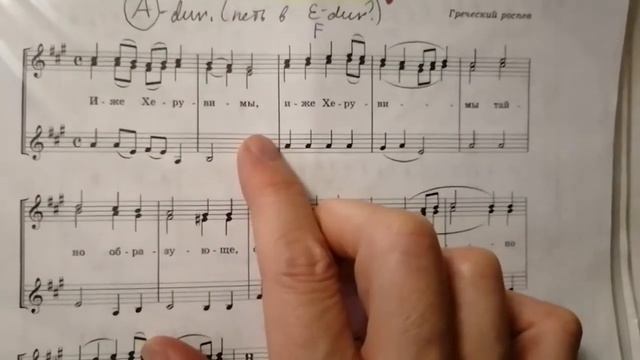 Нотный разбор Херувимская греческого распева. смотреть онлайн