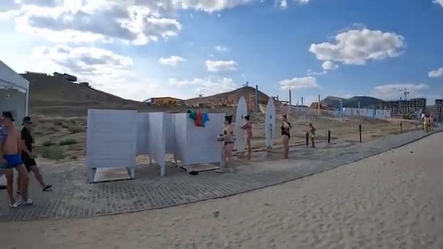 Пляж РАКЕТА в Судаке. Возле Меганома. Заход в море, инфраструктура и цены на услуги. КРЫМ 2023 смотреть онлайн