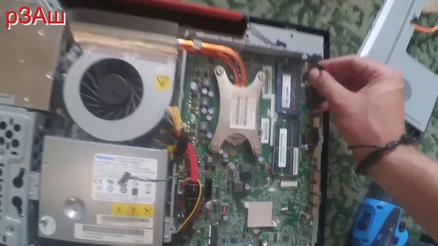 Моноблок 20`` Lenovo ThinkCentre M71z разборка, чистка смотреть онлайн