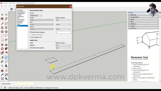 SketchUp 2020 Tutorial Part-2 | UNIT SETUP in SketchUp [DEEPAK VERMA] смотреть онлайн