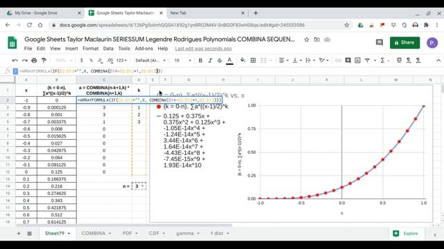 Google Sheets Excel Legendre Polynomials 2 of 6 смотреть онлайн