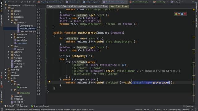 Laravel 5.2 PHP - Build a Shopping Cart - #12 Stripe Charging a Credit Card смотреть онлайн