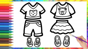 Как нарисовать одежду для мальчика и девочки для детей