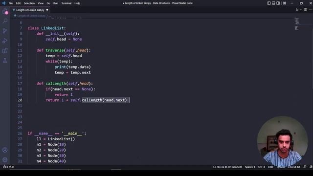 #2:- Find Length of Linked List by Recursion in Python (Method 2) | Data Structures in Hindi смотреть онлайн