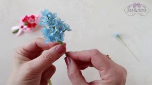 Незабудки из лент ✾ Бутоньерка Брошь на выпускной МК/DIY