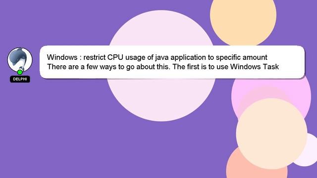 Windows : restrict CPU usage of java application to specific amount смотреть онлайн