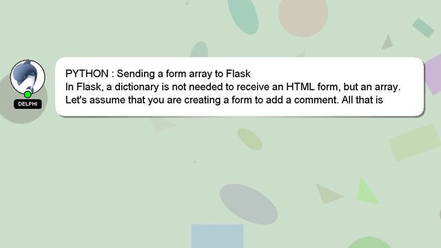 PYTHON : Sending a form array to Flask смотреть онлайн