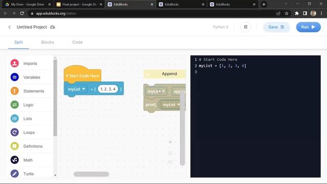 Python List Basics with EduBlocks смотреть онлайн