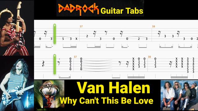 Why Can't This Be Love - Van Halen - Lead Guitar + Keyboard TABS Lesson смотреть онлайн
