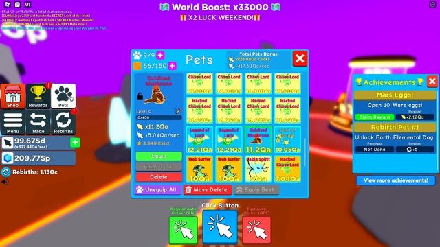 ЗА СЕКУНДУ ВЫБИЛ ТОП ПЕТА В MARS ISLAND CLICKER SIMULATOR В РОБЛОКС! ROBLOX смотреть онлайн