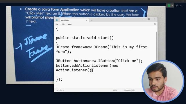 JFrame JButton Action Listener AWT in java | Java Swing framework question solving Live | Swing смотреть онлайн
