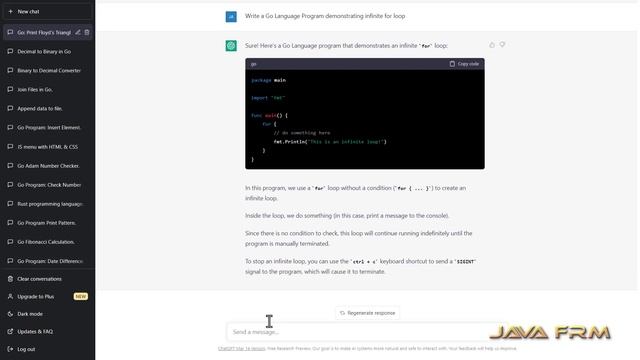 How to use infinite for loop in Golang 1.20 смотреть онлайн