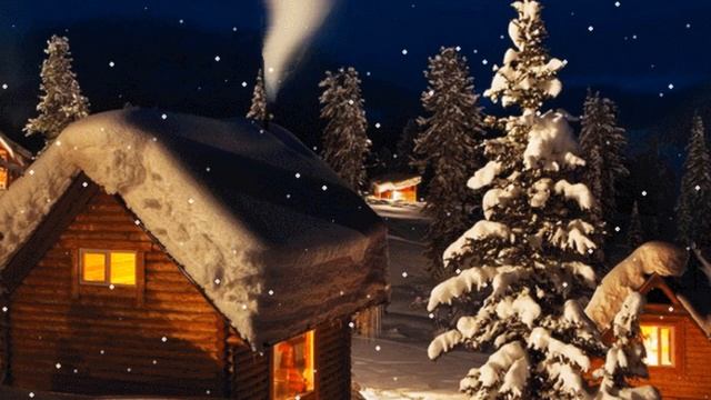 Домики зимой. Новогодний футаж. Зимний футаж. Красивый футаж для видео. смотреть онлайн