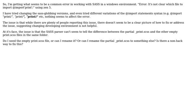 Drupal: Sass error with zen 5, 'it is not clear which file to import смотреть онлайн