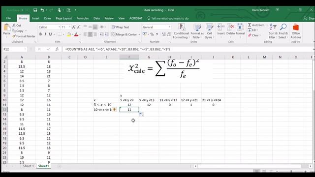 Using Excel to calculate the chi squared statistic смотреть онлайн