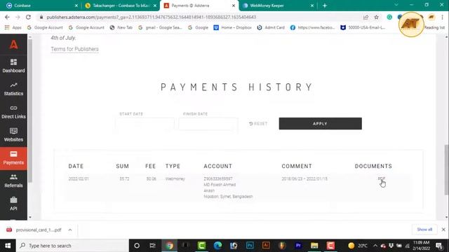 Adsterra to Webmoney 5 dollar live payment proof 2022 Bangla Tutorial || #Adsterra_payment_proof смотреть онлайн