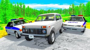 ОПАСНЫЕ РУССКИЕ ДОРОГИ! УЕХАЛ ОТ МЕНТОВ ПО ЯМАМ И КОЧКАМ НА НИВЕ! ПОЛИЦЕЙСКАЯ ПОГОНЯ В BeamNG.drive