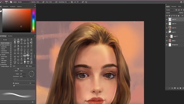 Digital painting Photoshop Portrait Drawing Process colour painting #09 смотреть онлайн