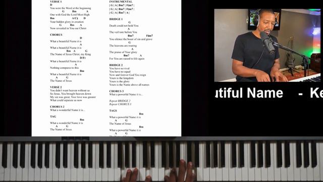 What A Beautiful Name (Hillsong) Beginner Play Along Piano Tutorial смотреть онлайн