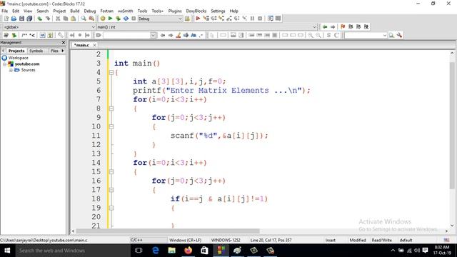C Program to Check if a given Matrix is an Identity Matrix || Unit Matrix (Hindi) смотреть онлайн