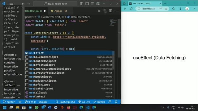 Data Fetching with useEffect Part - 1 | React Hooks Tutorials - 11 | The Tripura Classes смотреть онлайн