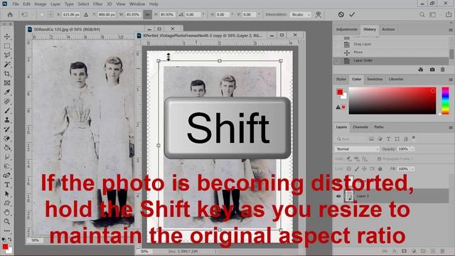 How to Add Photos and Shadows to Vintage Frames in Photoshop and PSE смотреть онлайн