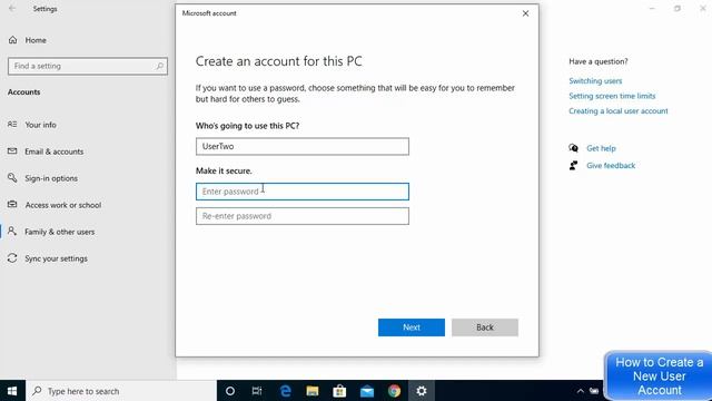 How to Create a New User Account on Windows 10 смотреть онлайн