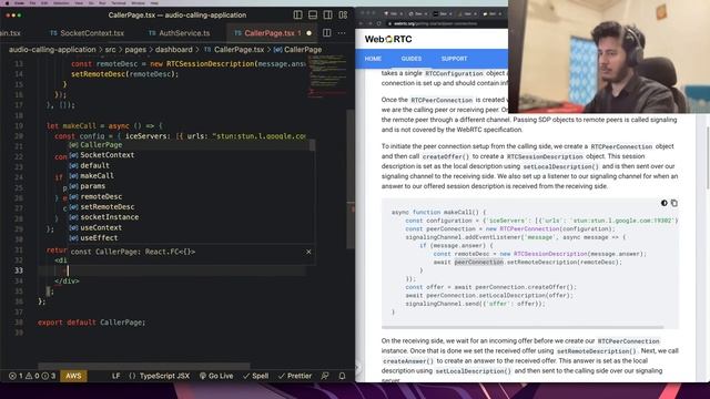 Creating a audio calling application in react and node js | Part 2 | Web RTC смотреть онлайн