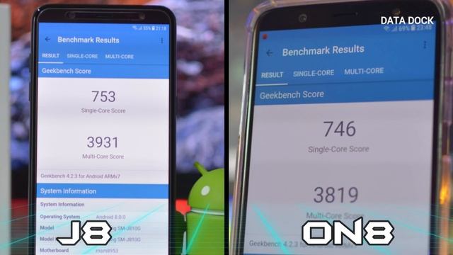 Samaung Galaxy On8 Sensor & Benckmarks vs Galaxy J8 | Data Dock смотреть онлайн