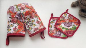 Как сшить кухонные прихватки как верхонки без выкройки и квадратные прихватки