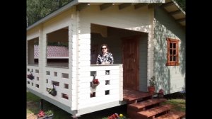 Отзыв Заказчицы о компании Садовые Домики.Ру, на видео "Летняя кухня с верандой" 6х5 из мини-бруса