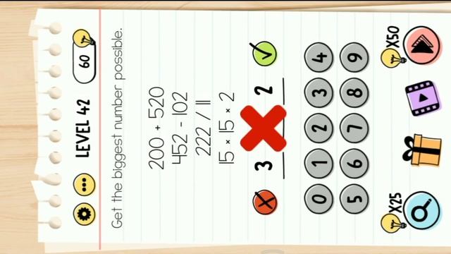 Brain Test Level 42 || Get The Biggest Number Possible. смотреть онлайн