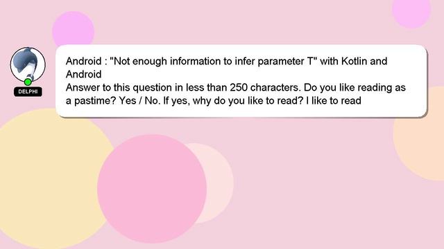 Android : "Not enough information to infer parameter T" with Kotlin and Android смотреть онлайн
